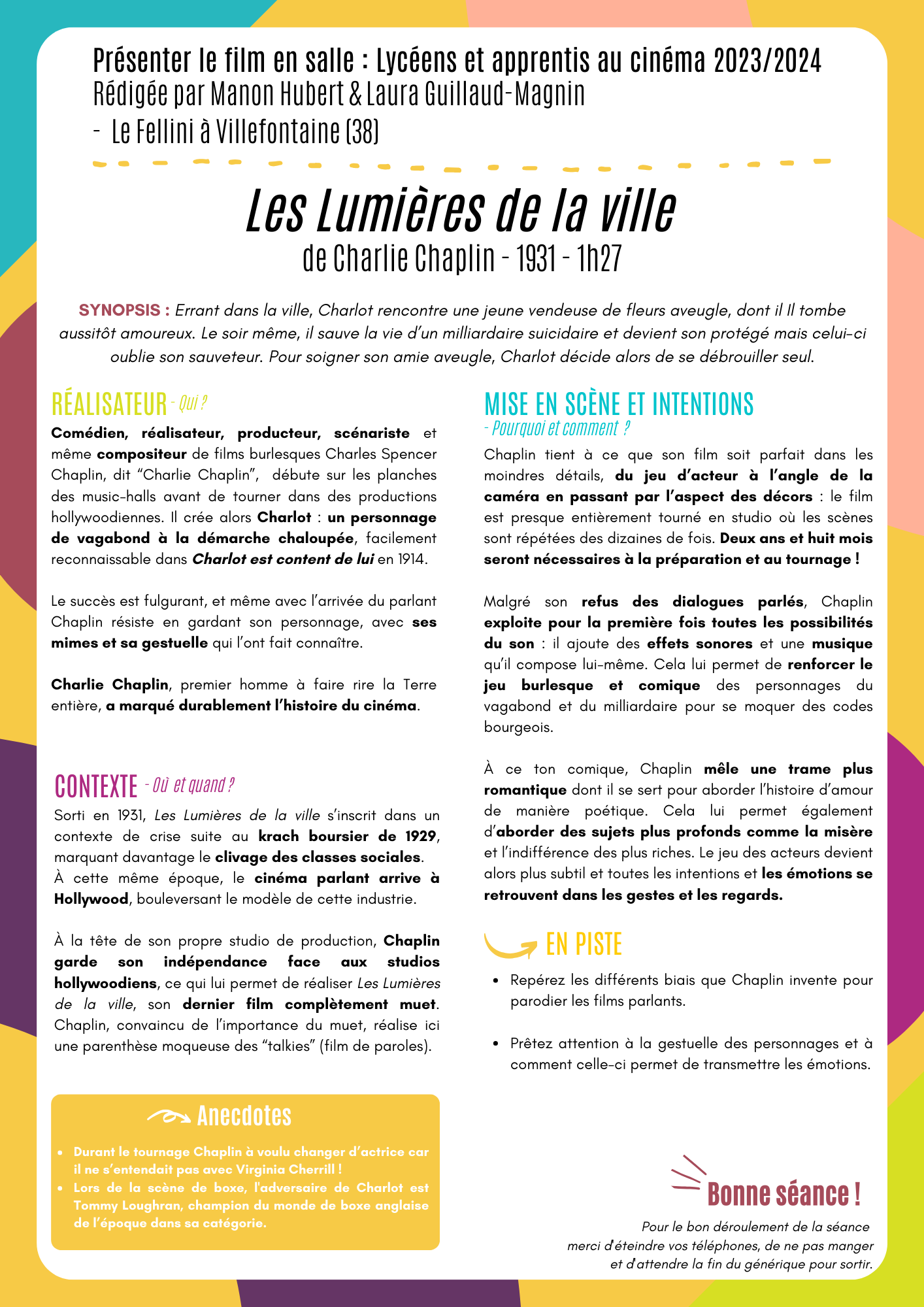 Présenter le film en salle