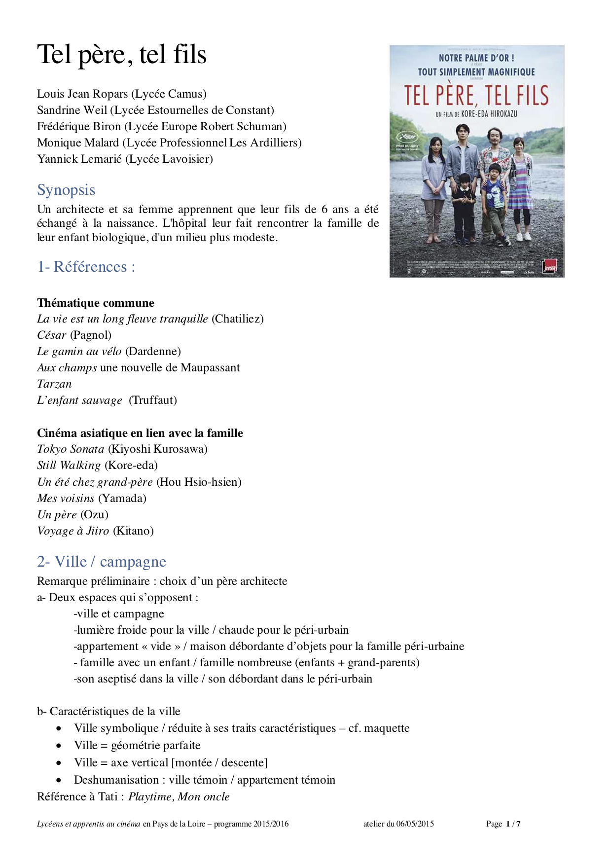 Fiches Pays de la Loire – Premiers Plans